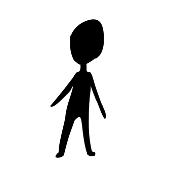 宇宙人のシルエット 宇宙人,シルエット,影,黒色,シンプルのイラスト素材