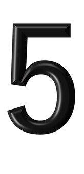 ３Dアラビア数字黒5 数字,3d,立体,黒,装飾文字,デザイン,アイコン,アラビア数字,5のイラスト素材