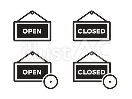 OPEN・CLOSED 看板と時計セット