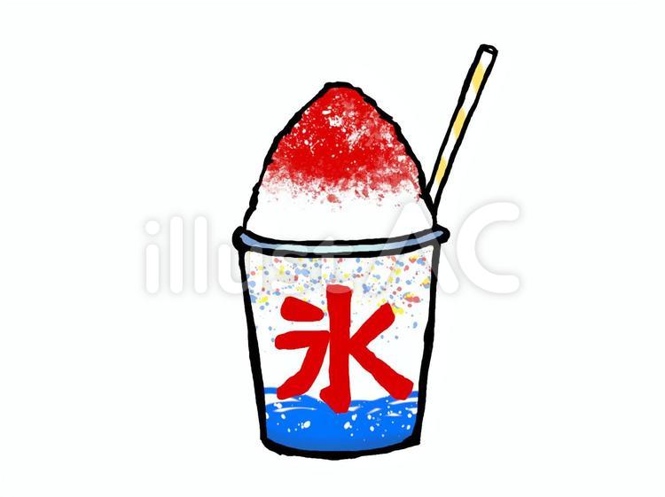 かき氷赤 かき氷,夏祭り,祭のイラスト素材