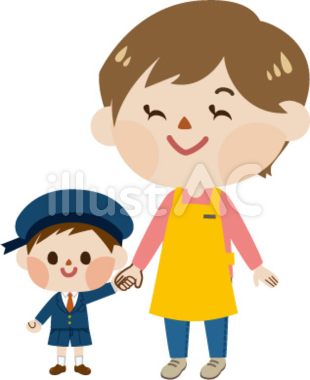 保育士-制服の男の子 保育士,保母,保母さんのイラスト素材