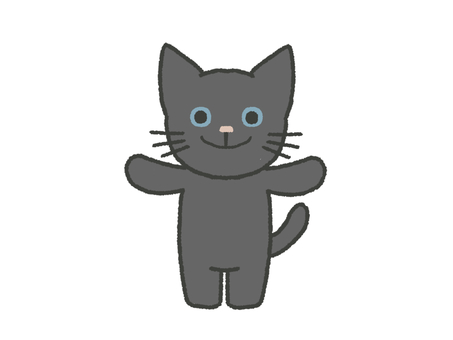 黒猫_1 黒猫,ハロウィン,秋,猫,動物,全身,立ち絵,かわいい,ペット,デフォルメのイラスト素材