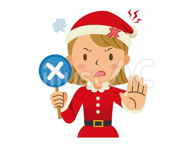 注意するサンタガール サンタガール,サンタコスプレ,クリスマスのイラスト素材