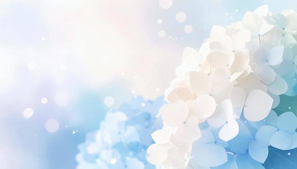 梅雨に咲く紫陽花の水彩風イラスト