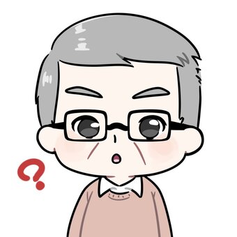 ハテナ顔のおじさんのアイコン アイコン,おじさん,年配,私服,メガネ,男性,父親,叔父,おじいちゃん,上半身のイラスト素材