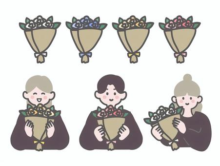 Illustration, flower, bouquet, happy, 