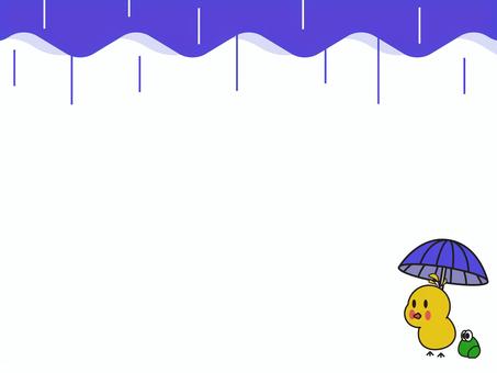 Rainy season frame (chicks and frogs), , JPG, PNG and AI