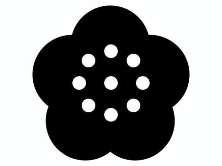 花のシルエット 花,植物,自然,シルエット,黒,モノクロ,シンプル,かわいい,単品,単体のイラスト素材