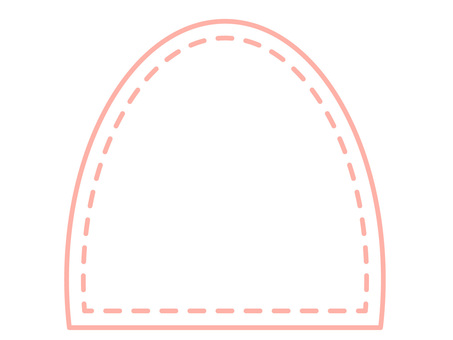 Illustration, a semicircle, frame, red, 