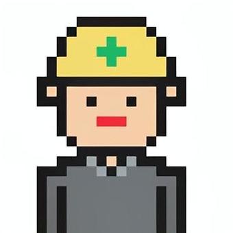 工事の人　ドット絵 工事,工事現場,男性,人,ヘルメット,ドット,ドット絵,職人のイラスト素材