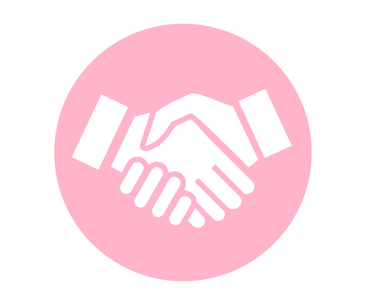 握手アイコン丸_ピンク 握手,協力,アイコン,協調,仲間,コミュニケーション,友達,契約,シェイクハンド,シンプルのイラスト素材