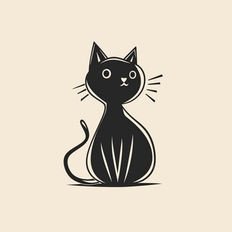 Black cat, cat, icon, logo, JPG