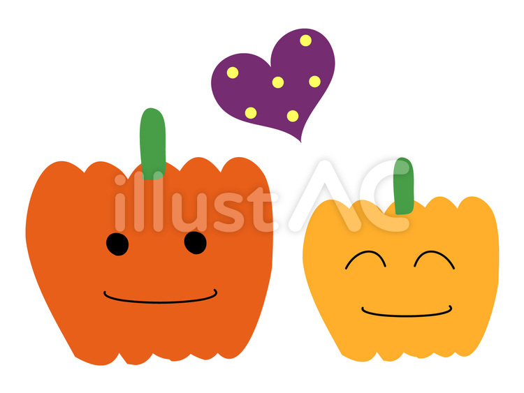 ほのぼのハロウィン かぼちゃ,パンプキン,ハロウィンのイラスト素材