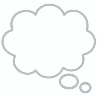 吹き出し　もくもく　グレー 吹き出し,フキダシ,ふきだし,青,水色,パステルカラー,もくもく,考える,コメント,かわいいのイラスト素材