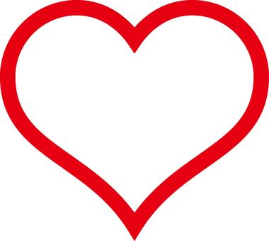 Heart mark with only a simple red border, heart, symbol, love, JPG, PNG and AI