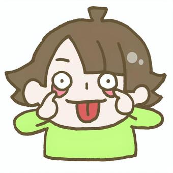 あっかんべーをする子ども こども,子ども,表情,あっかんべー,変顔,仕草,にらめっこ,ベロ,舌,出すのイラスト素材