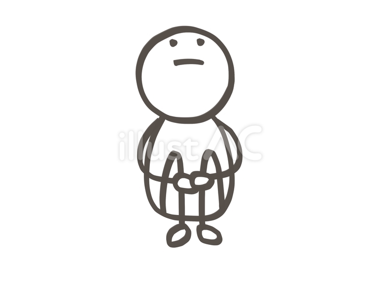棒人間　上を見上げる人 棒人間,人,上のイラスト素材