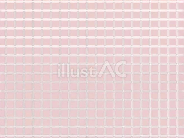 ダブル角丸タイルパターン桃色 タイル,背景,壁のイラスト素材