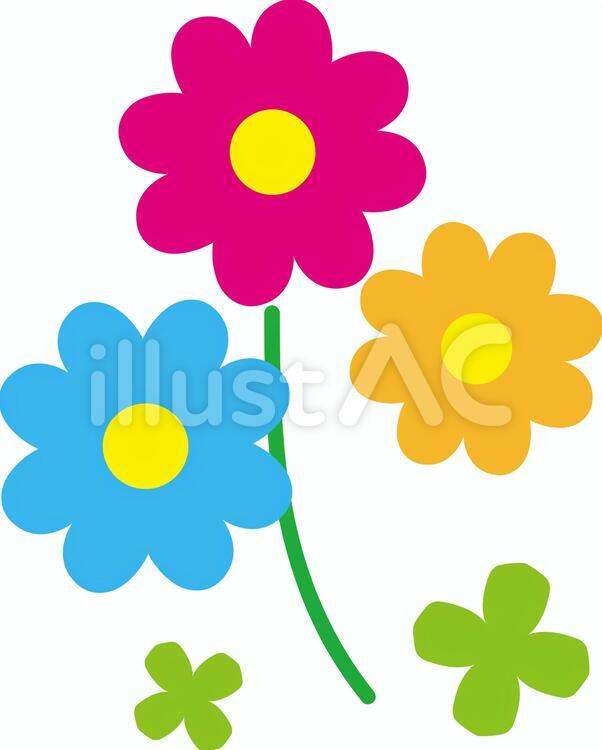 花畑 花,四つ葉,緑のイラスト素材