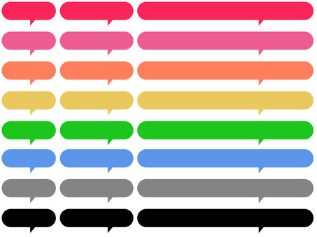 ふきだしセット ふきだし,吹き出し,赤,レッド,ピンク,オレンジ,緑,グリーン,黄色,イエローのイラスト素材