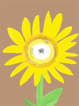 Illustration, sunflower, powerful, summer, 