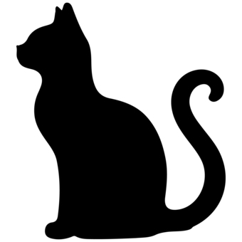 Illustration, cat, silhouette, black, 