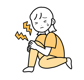 シンプル膝いた女（y） シンプル,女,人,膝,痛い,痛み,辛い,怪我,痛む,我慢のイラスト素材