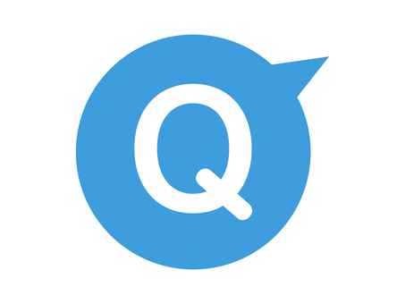 シンプルなQ　ふきだし左下 クイズ,ｑ＆ａ,q,クエスチョン,質問,青,ふきだし,文字,マーク,シンプルのイラスト素材