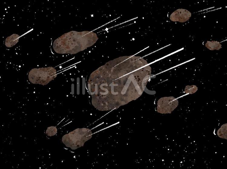 宇宙を飛ぶ隕石 宇宙,空,無重力のイラスト素材