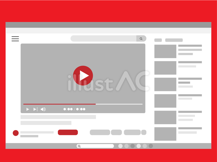 パソコンの動画サイトページ パソコン,画面,液晶のイラスト素材
