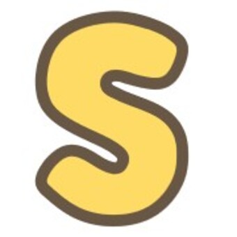 アルファベット　S アルファベット,英語,文字,黄色,sのイラスト素材