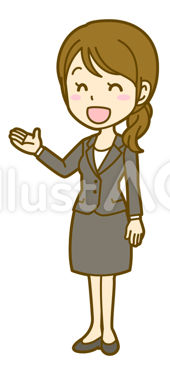 女性(会社員)：C_案内06FS 女性,会社員,案内のイラスト素材
