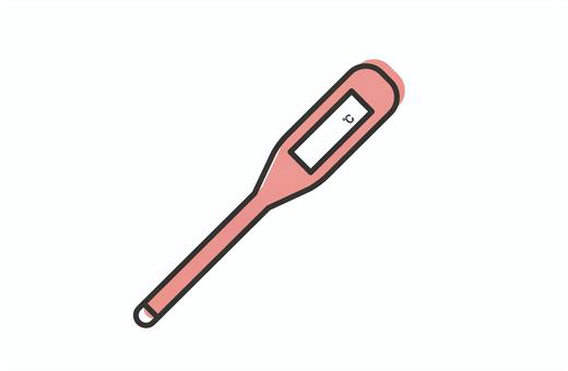 赤い体温計のアイコン 体温計,熱,発熱,アイコン,感染,赤い,体温,風邪,医療,病院のイラスト素材
