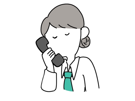 電話をする女性 人物,女性,コールセンター,電話,電話対応のイラスト素材