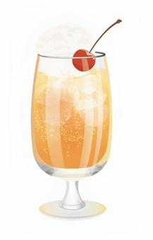 爽やかクリームソーダ2 飲み物,クリームソーダ,ジュース,飲料,炭酸,清涼飲料,冷たい,氷,甘い,おいしいのイラスト素材