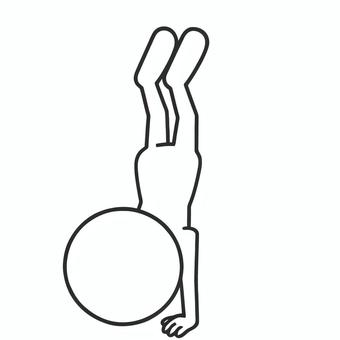 逆立ちする人 逆立ち,運動,バランス,身体,筋力,体操,ポーズ,挑戦,健康,柔軟のイラスト素材