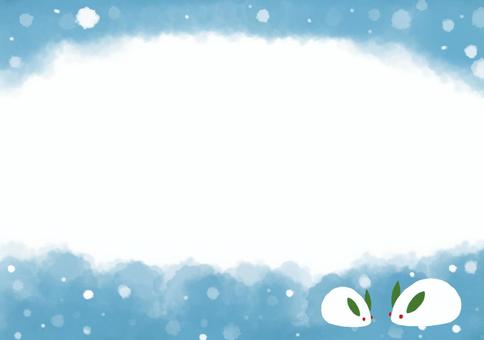 Snow rabbit _ frame, snow, a snow rabbit, december, JPG