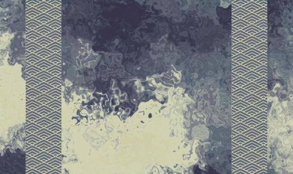 マーブル和柄のネイビー背景素材 マーブル和柄のネイビー背景素材 菱青梅波,マーブル,背景,流体,リキッド,和柄,青,ネイビー,暗い,ベージュのイラスト素材