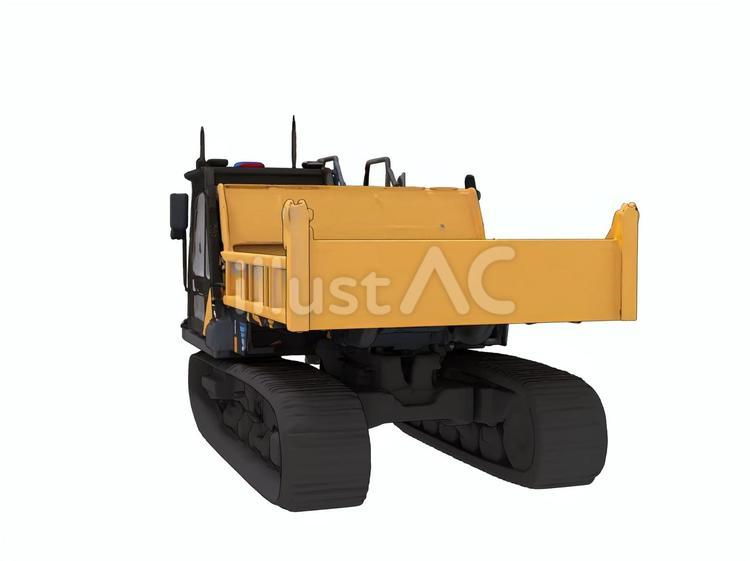 建設土木工事現場建機重機後退不整地運搬車 不整地運搬車,クローラーダンプ,キャリアダンプのイラスト素材