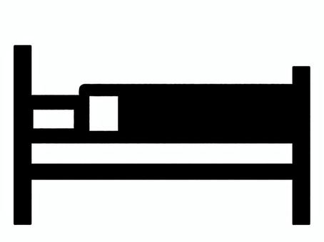 ベッドのピクトグラム ベッド,ピクトグラム,線,シンプル,アイコン,図,布団,枕,睡眠,家具のイラスト素材