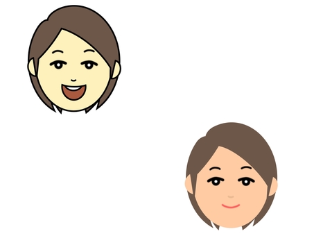 顔 顔 顔,セット,人,人物,女性,モデル,社会人,学生,アイドル,フェイスのイラスト素材