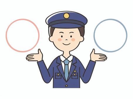 比較する男性警察官 比べる,比較,警察官,紹介,説明,選択,選択肢,abテスト,対比,プランのイラスト素材