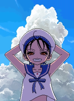 夏少女 夏,夏空,夏雲,青空,空,青,快晴,晴天,入道雲,積乱雲のイラスト素材