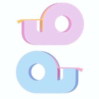 テープセット（線なし） テープ,セット,線なし,文房具,マスキング,学校,素材,イラスト,シンプルのイラスト素材