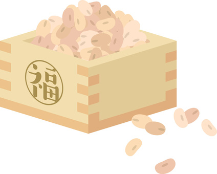 節分の福豆と升 節分,福豆,豆まきのイラスト素材