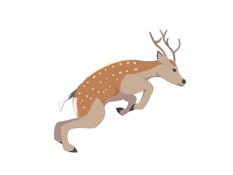 ニホンジカ(ジャンプ・主線なし) ニホンジカ(ジャンプ・主線なし) ニホンジカ,鹿,動物,奈良,ジャンプ,主線なしのイラスト素材