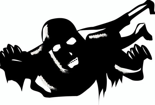 ゾンビ　　 ゾンビ,不気味,恐怖,ホラー,映画,死体,動く,這う,襲う,コントラストのイラスト素材