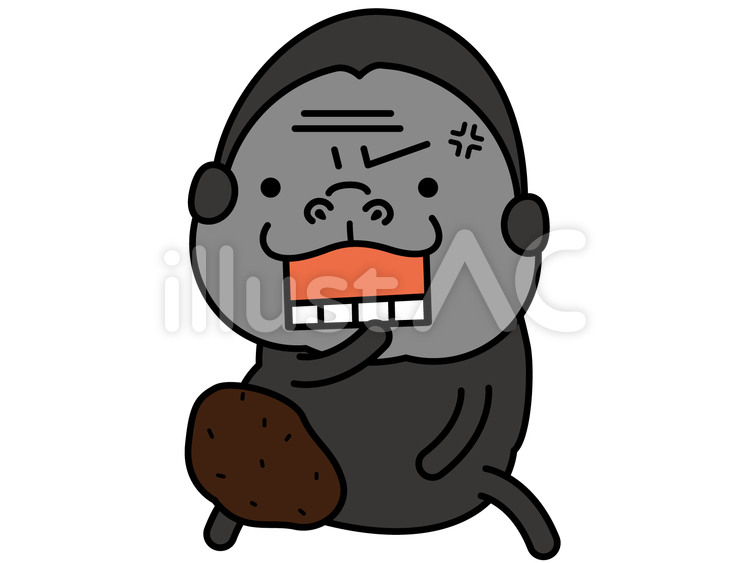 ゴリさん 糞投 ゴリラ,糞,投げるのイラスト素材
