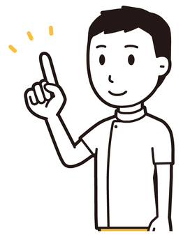  理学療法士男(黄)-338-バスト 数字,理学療法士,整体師,白衣,医療,病院,柔道整復師,カイロプラクティック,鍼灸師,マッサージ師のイラスト素材