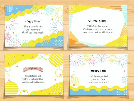 Pop and cute, frame card set, JPG, PNG and AI Pop and cute, frame card set, fundo, fita, quadro, JPG, PNG and AI